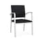 Lesro Newport Guest Chair Metal Frame, Silver, MD Black Upholstery NP1101 - alternate 1
